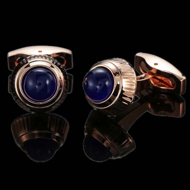 Unisex Blue Crystal zircon Cufflinks Classic Style Jewelry Gifts