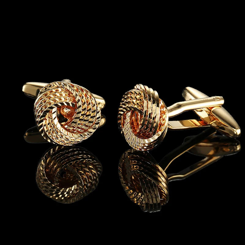 18K Gold-Plated Luxury Cufflinks Classic Style For Men's French Shirt