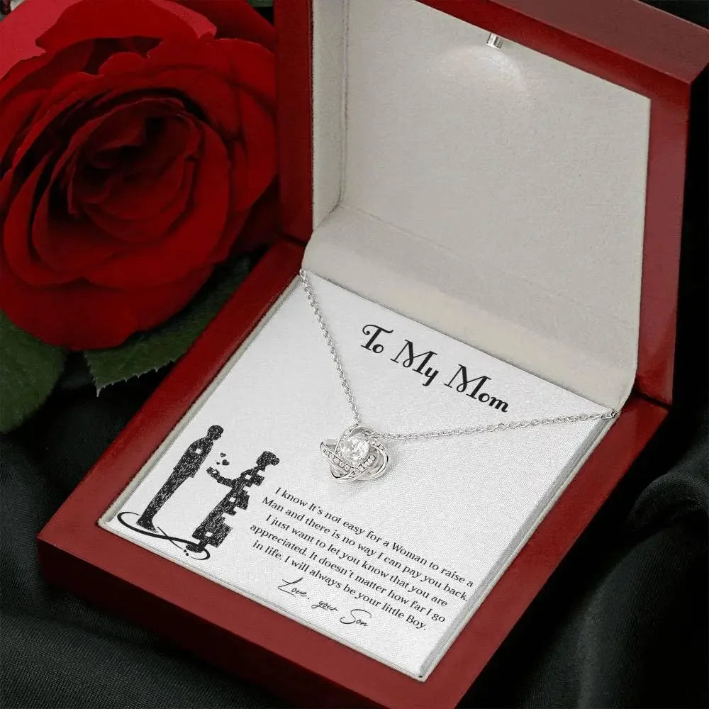Heartfelt "I Love You" Stainless Steel Necklace From Son to Mom