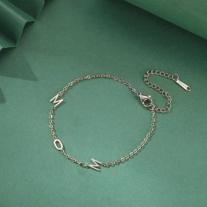 Custom Initial Letter Bracelet For Women - Stainless Steel