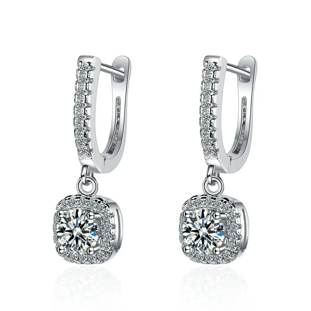 2 Carat Moissanite Hug Hoop Earrings