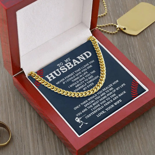 To My Husband – Stainless Steel Cuban Chain Necklace