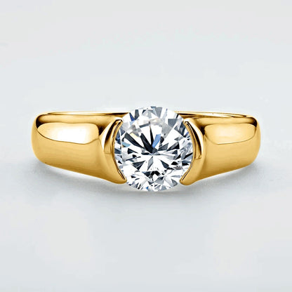 18K Gold Plated Moissanite Engagement Ring – 2.0 Carat D Color VVS1 for Women Men