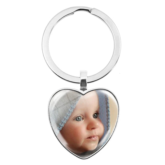 Personalized Custom Photo Heart Shape Keychain