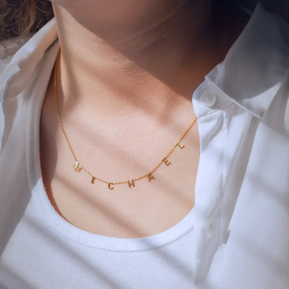UNIQUEURA Customized Stainless Steel Initial Name Necklace Personalized