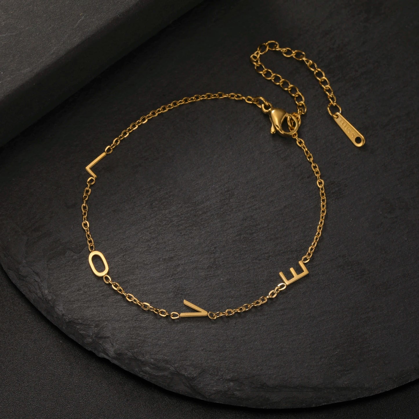Custom Initial Letter Bracelet For Women - Stainless Steel