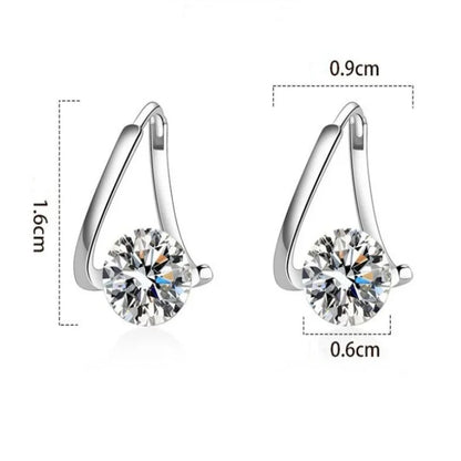 925 Sterling Silver Geometric Zircon Earrings for Women
