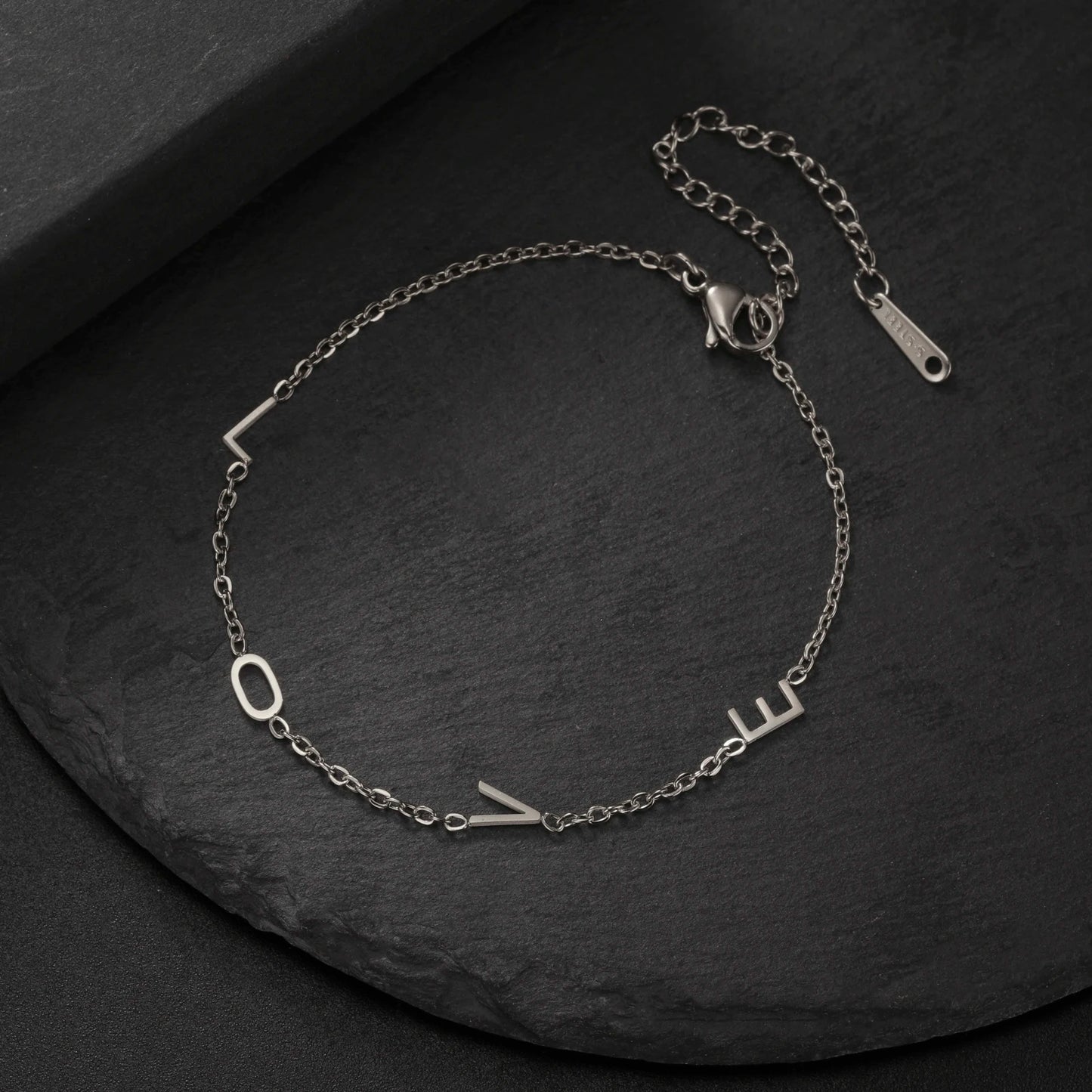 Custom Initial Letter Bracelet For Women - Stainless Steel