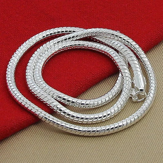 20-60cm 925 Sterling silver 3mm Snake Chain Necklace