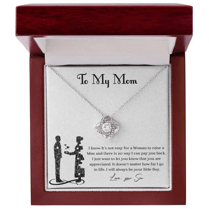 Heartfelt "I Love You" Stainless Steel Necklace From Son to Mom