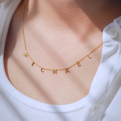 UNIQUEURA Customized Stainless Steel Initial Name Necklace Personalized