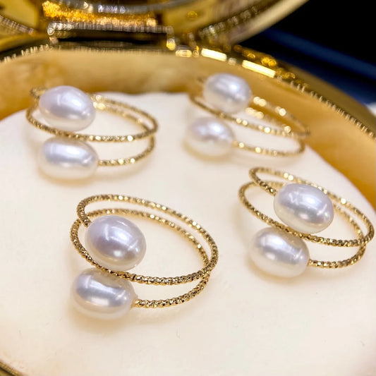 Natural Freshwater Rice Pearl Ring – All-Matched Elegant Women’s Fashion Jewelry