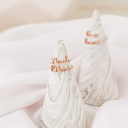 Valentine's Day Gift Personalized Customized Double Name Ring