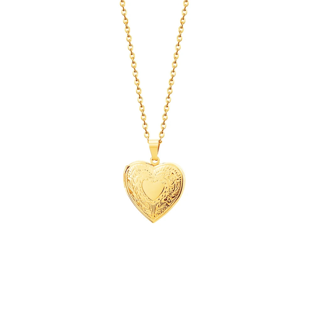 1pc Photo Heart Locket Pendant Necklace Personalized Souvenir Gift