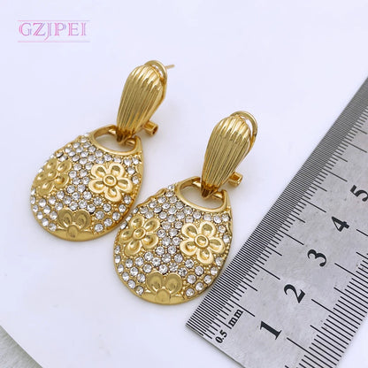 Elegant Dubai-Inspired Necklace & Earring Set For Women