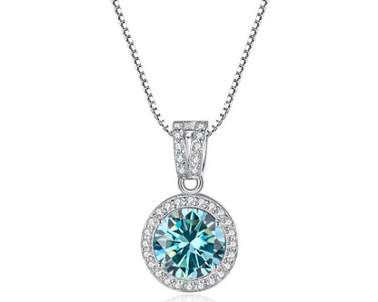 1 Carat Moissanite Diamond Pendant Necklaces For Women 925 Sterling Silver