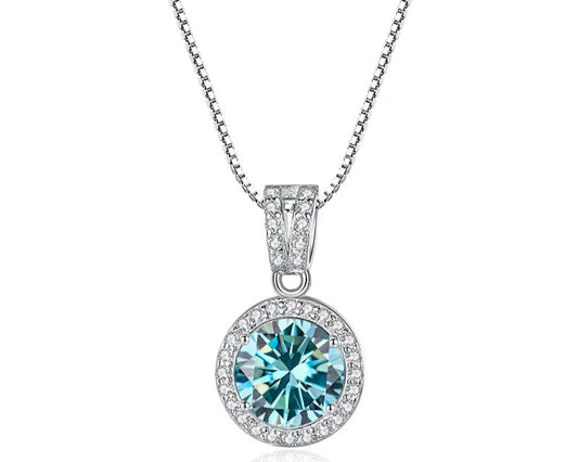1 Carat Moissanite Diamond Pendant Necklaces For Women 925 Sterling Silver