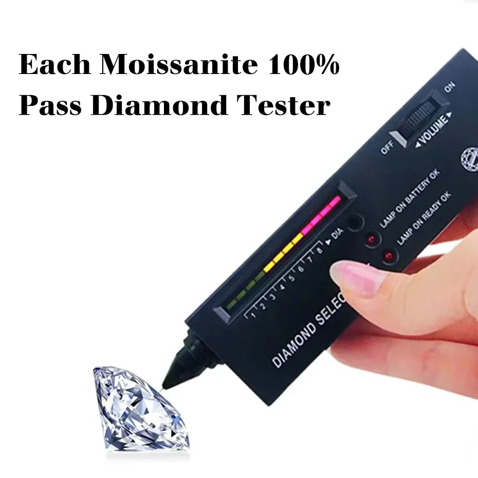 1 Carat Moissanite Ring for Women 925 Silver, Rhodium Plated, Certified Jewelry
