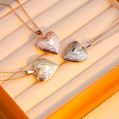 1pc Photo Heart Locket Pendant Necklace Personalized Souvenir Gift
