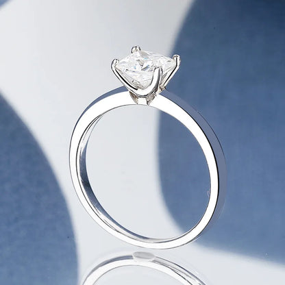 1ct GRA Certified Princess Moissanite Engagement Ring for Women