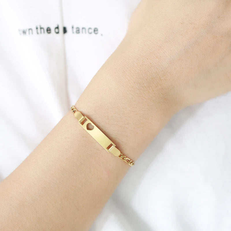 Custom Engraved Name and Birth Date Bracelet – Personalized Birthday Gift