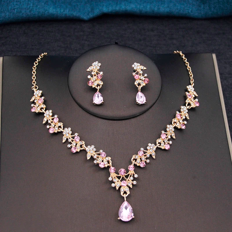 Princess Crown Bridal Jewelry Set for Women – Tiaras, Necklace & Earrings