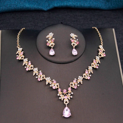 Princess Crown Bridal Jewelry Set for Women – Tiaras, Necklace & Earrings