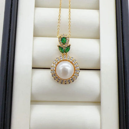 14K Gold Filled Freshwater Pearl Jewelry Set – Necklace, Earrings & Ring