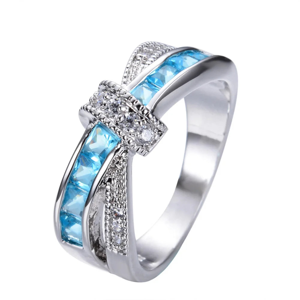 Hot 925 Sterling Silver Colored Zircon Rings for Women