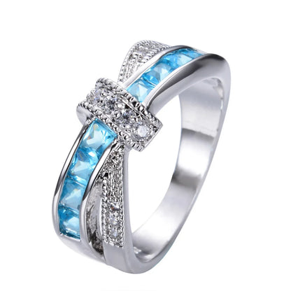 Hot 925 Sterling Silver Colored Zircon Rings for Women