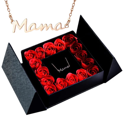 Elegant Pendant Necklace with Eternal Soap Rose Gift Box
