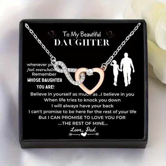 Elegant CZ Heart Infinity Symbol Pendant Necklace