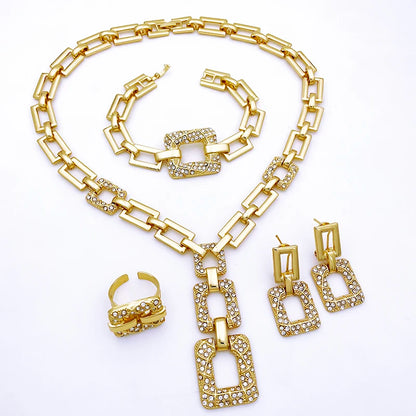 Italian Design 18K Gold Plated 4pcs Jewelry Set For Women