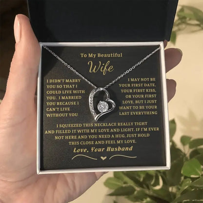 To My Wife Soulmate Gift – Love Heart Pendant Stainless Steel Necklace