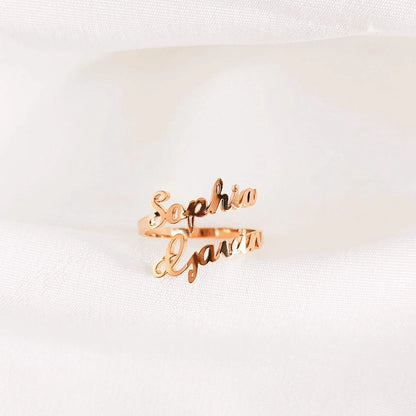 Valentine's Day Gift Personalized Customized Double Name Ring