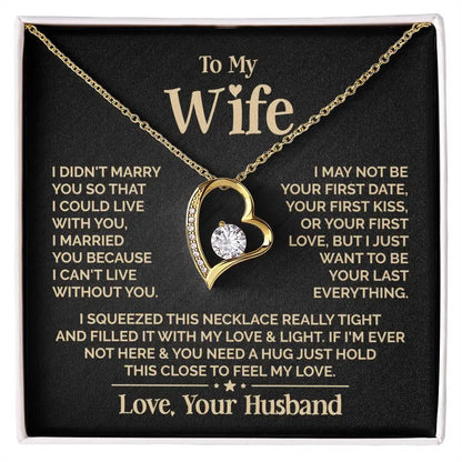 To My Love – Heart Necklace Gift for Wife