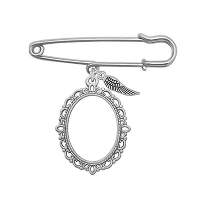 Wedding Bouquet Photo Brooches With Angel Wing Photo Frame Pendant for Bride Groom