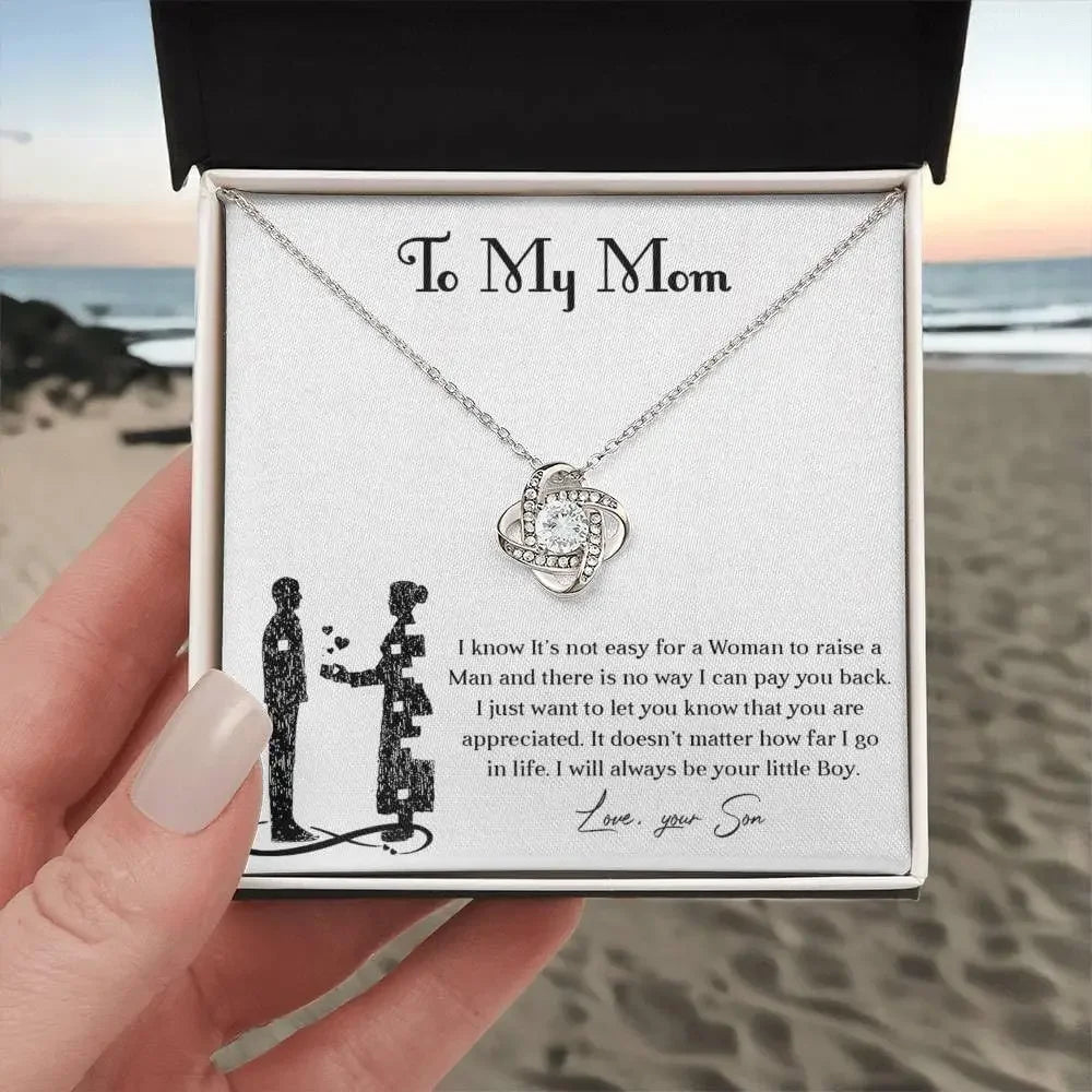 Heartfelt "I Love You" Stainless Steel Necklace From Son to Mom