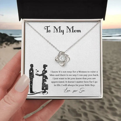Heartfelt "I Love You" Stainless Steel Necklace From Son to Mom