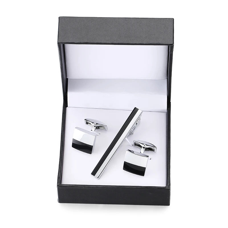 Cufflinks and Tie Clip Set Men's French Shirt Cufflinks