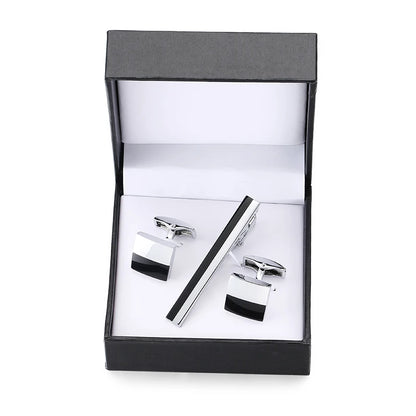 Cufflinks and Tie Clip Set Men's French Shirt Cufflinks