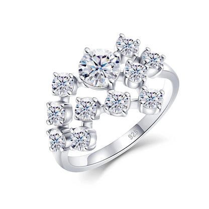 Certified 1.5ct Moissanite Infinity Ring for Women