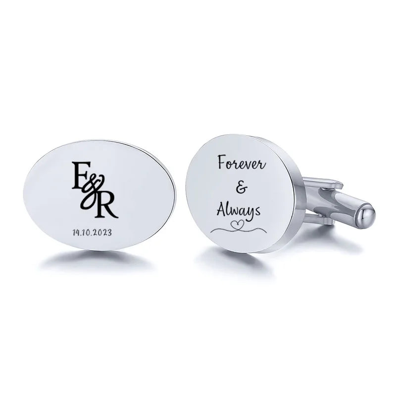 Personalized Men's Shirt Stainless Steel Cufflinks