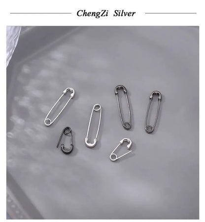 925 Sterling Silver Pin Earrings Unisex New Fashion Ear Stud Jewelry