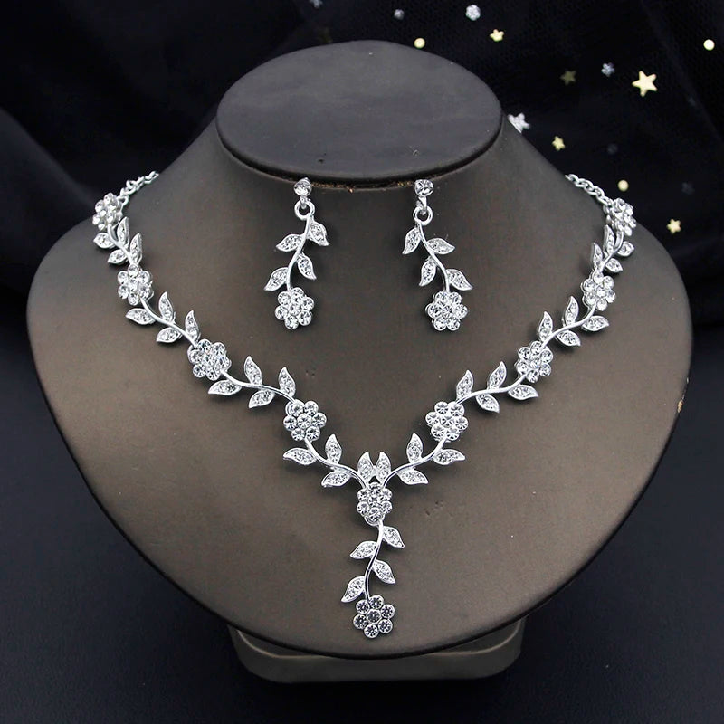 3 Pcs Baroque Bridal Wedding Crown Jewelry Sets and Tiaras For Women