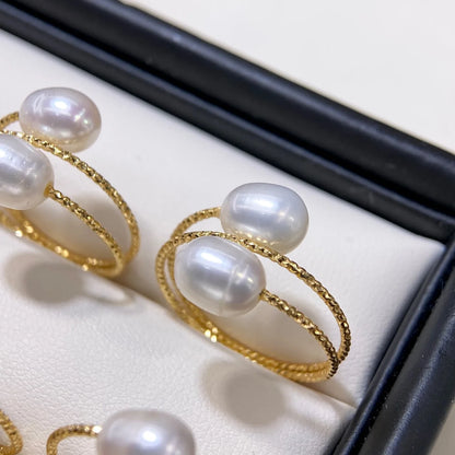 Natural Freshwater Rice Pearl Ring – All-Matched Elegant Women’s Fashion Jewelry