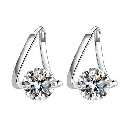 925 Sterling Silver Geometric Zircon Earrings for Women