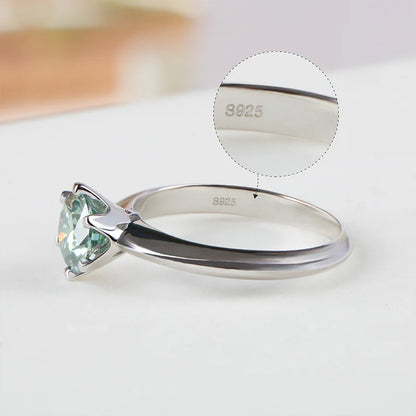 GRA Certified 1CT-5CT Moissanite Ring VVS1 Lab Diamond Solitaire Ring