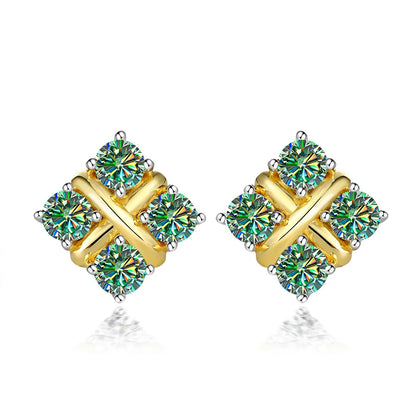 3MM 0.1ct Moissanite Stud Earrings (4pcs)  VVS1 GRA Certified, 925 Silver