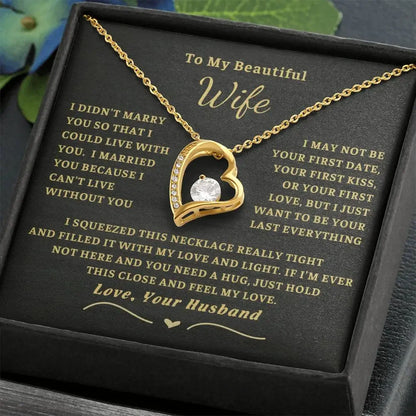 To My Wife Soulmate Gift – Love Heart Pendant Stainless Steel Necklace
